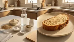 밀가루 없이 오트밀 100%로 굽는 담백한 홈베이킹 빵 레시피