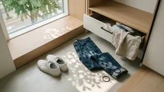 헤어고무줄 하나로 바지 기장 임시 조절하는 법, 무봉제로 깔끔하게