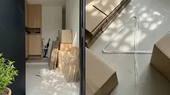 박스가 자꾸 무너진다면, 바닥에서 끝내는 ‘4자’ 골판지 묶기 방법