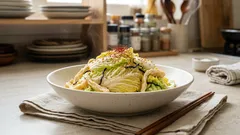 데친 배추에 소금다시마 한 줌—담백하게 감칠맛 나는 배추무침