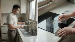 사용한 랩 버리기 전 10초, 싱크대 물때가 깔끔해지는 주방 청소 팁