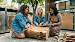 골판지 묶는 법, 찢은 골판지 조각 하나로 1분 만에 단단하게 조이는 팁