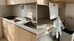 다이소 폴리에틸렌 장갑, 걸어두고 한 손으로 바로 뽑는 꿀팁